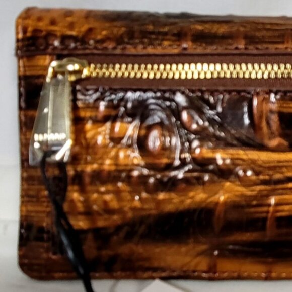 2 pc. BRAHMIN TIGER/TIGER'S EYE SMALL FINLEY SHOULDER BAG/PURSE-ADY WALLET SET - Picture 13 of 14